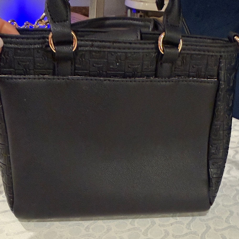 NWT Juicy Couture Lucky Charms Mini Tote Bag Black Monogram w/ Gold Charm - Picture 7 of 8